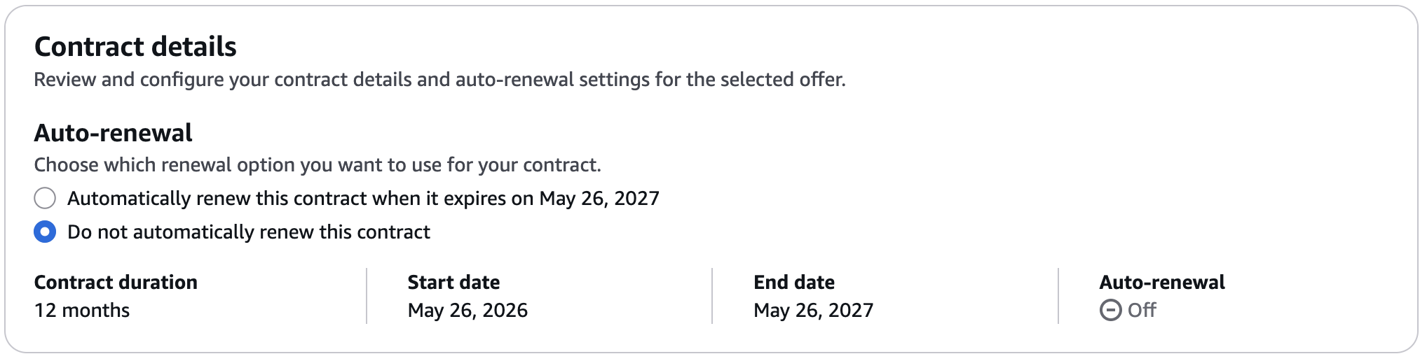 Select do not automatically renew this contract
