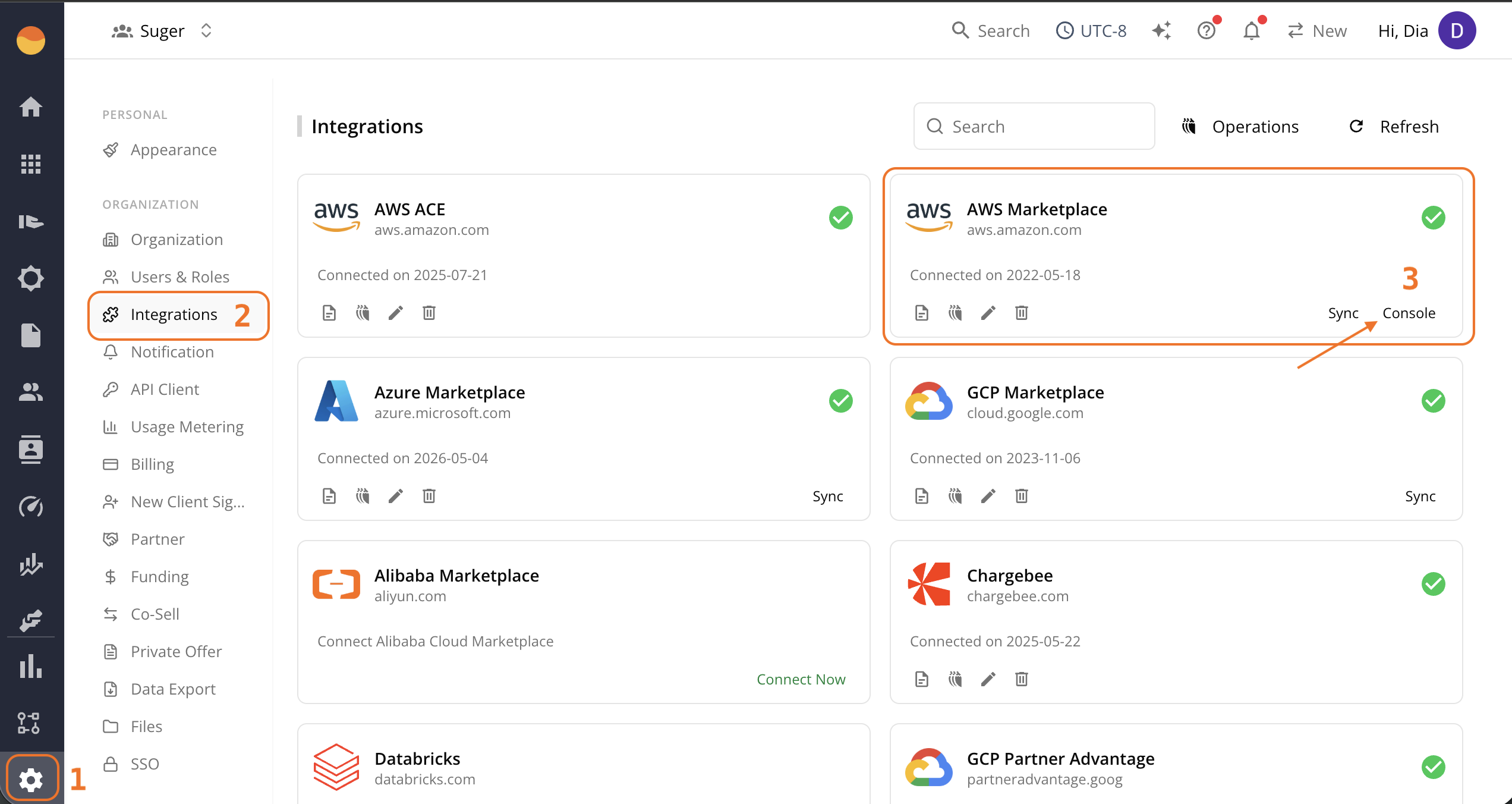 AWS Console access in Suger