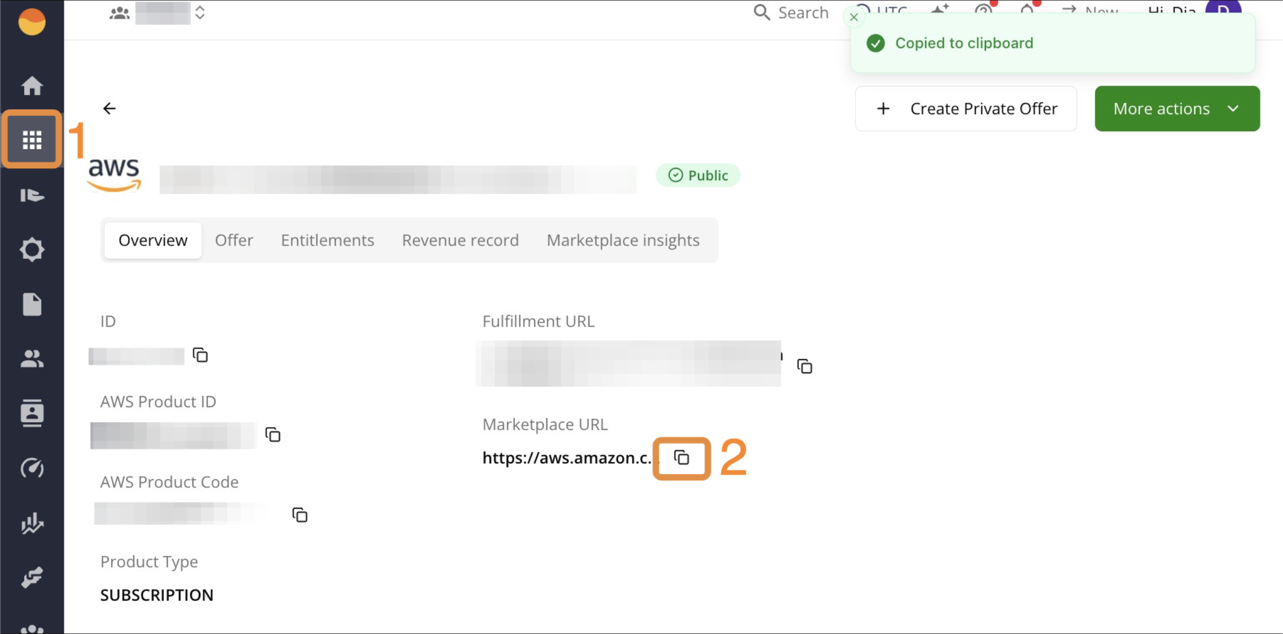Copy the direct listing URL from Suger