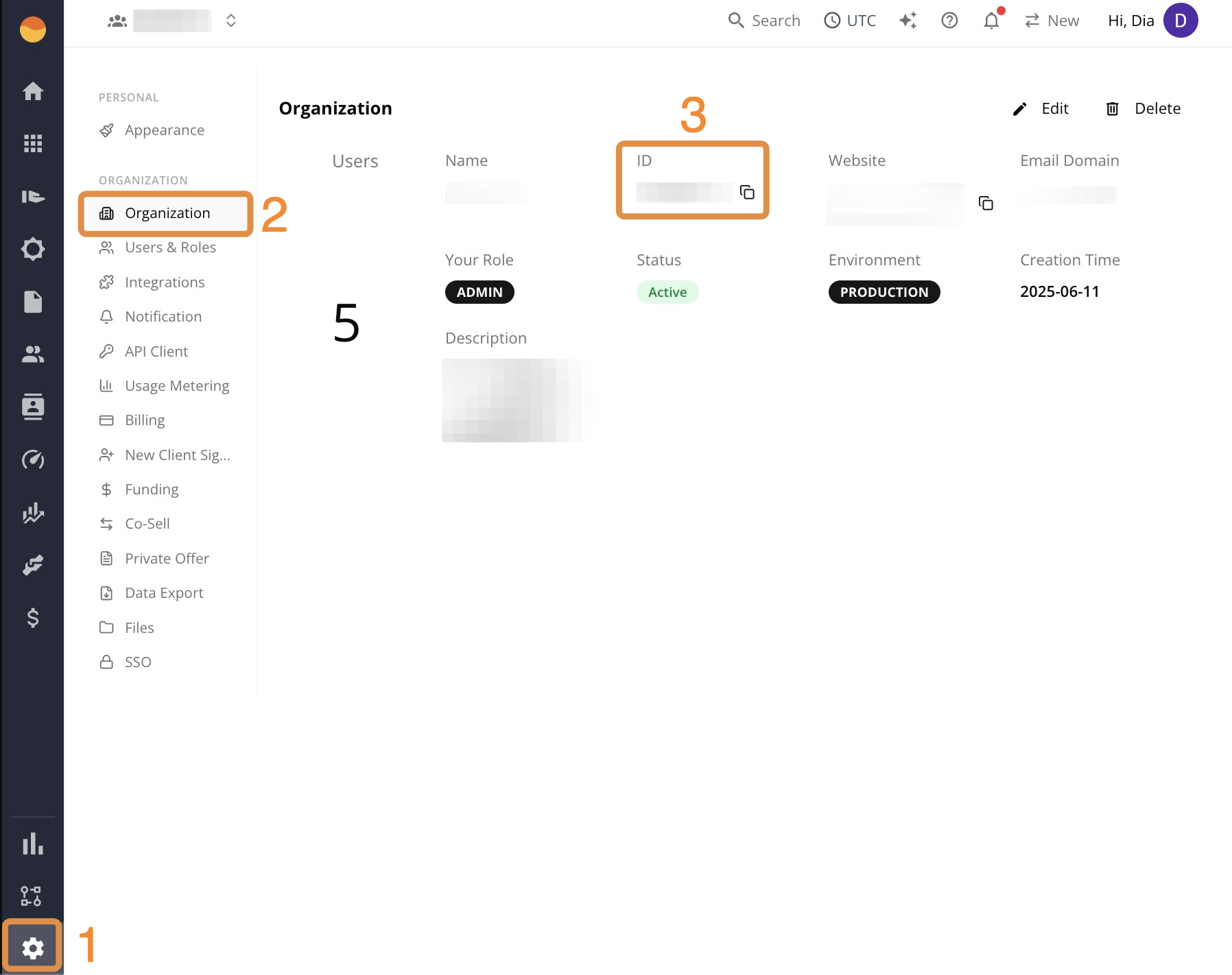 Find your Organization ID in Suger Settings