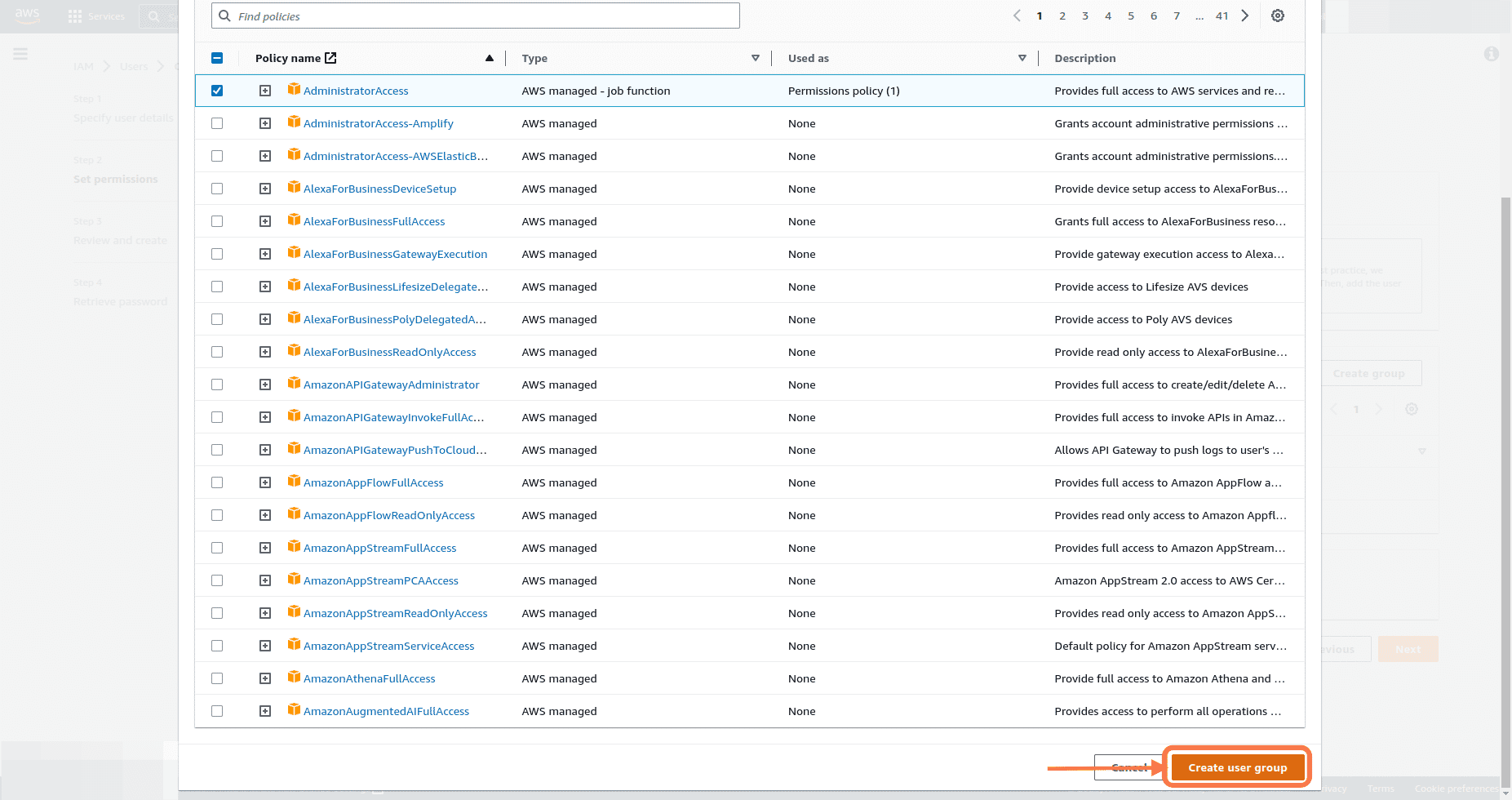 Create user group