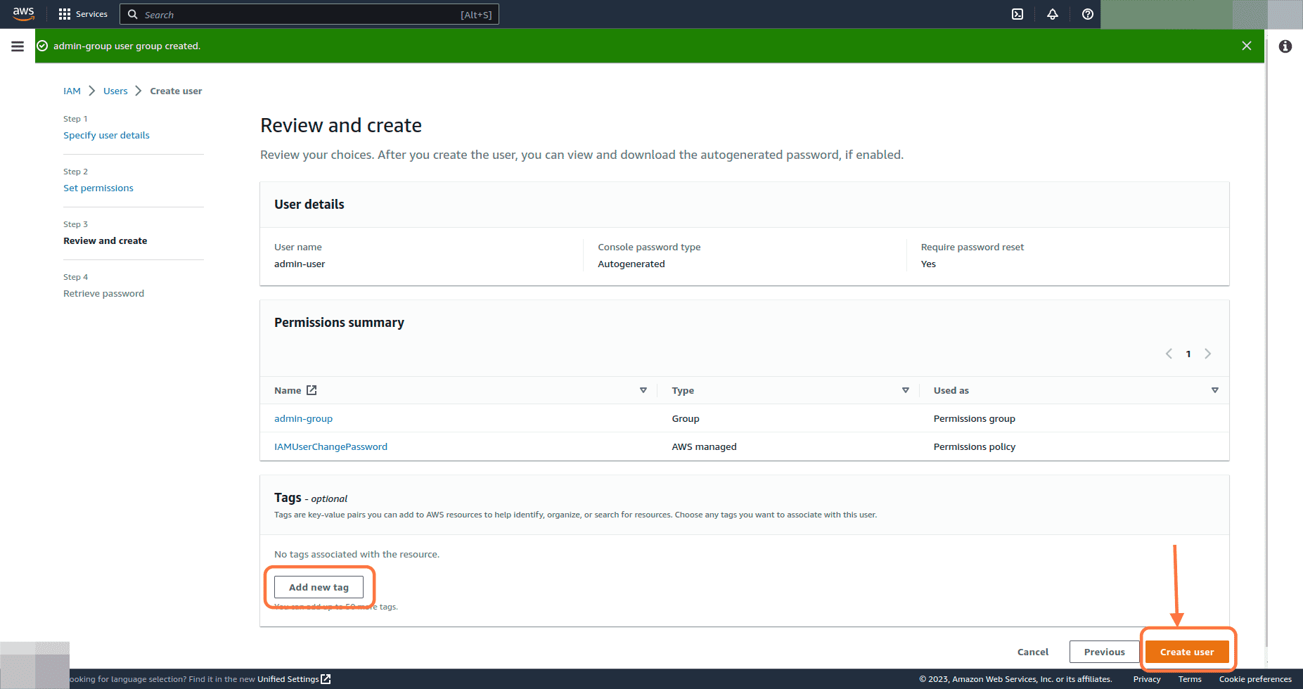 Add user to the Admin group