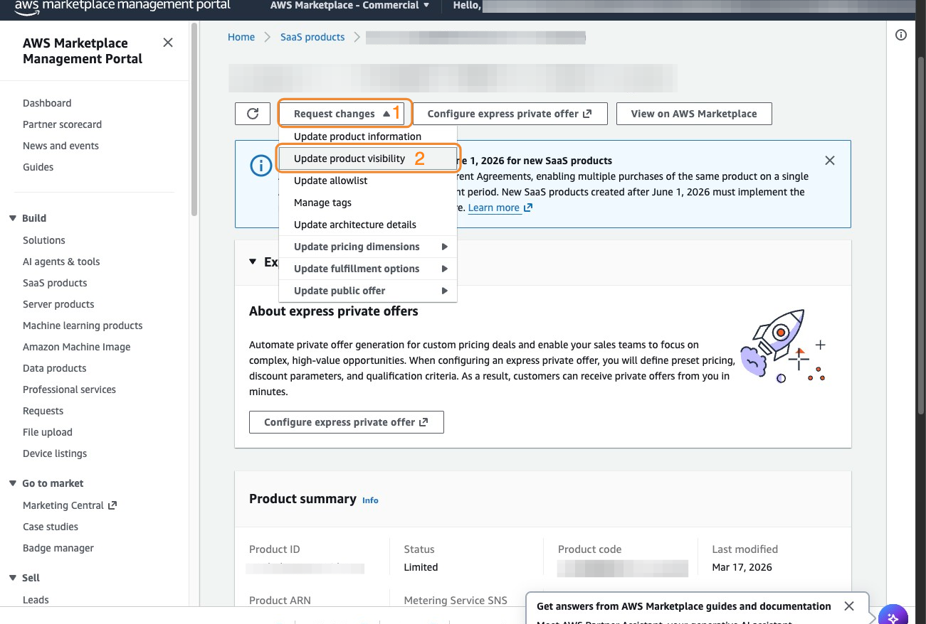 Update product visibility in AMMP