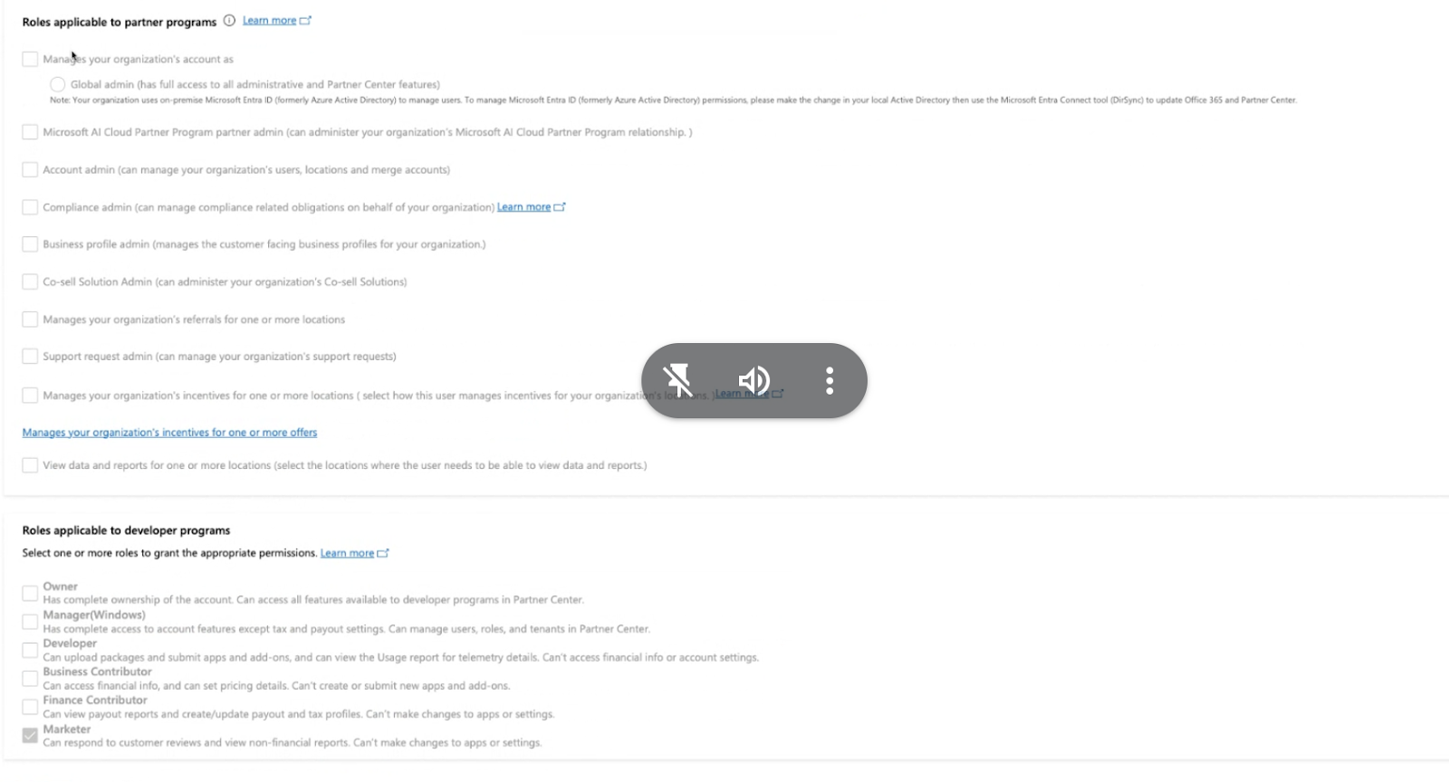 Partner Center user roles and permissions