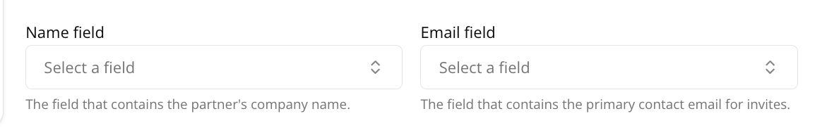 Mapping the partner name and email fields