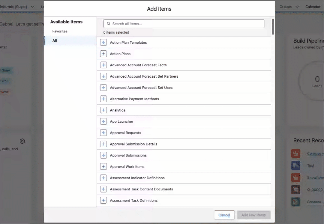 Search for and add the Referrals V2 (Suger) navigation item