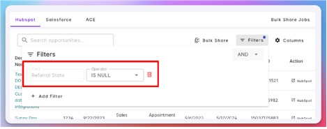 Filter for deals with no referral state