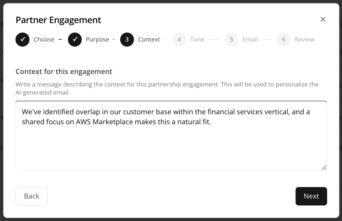 Context for this engagement field