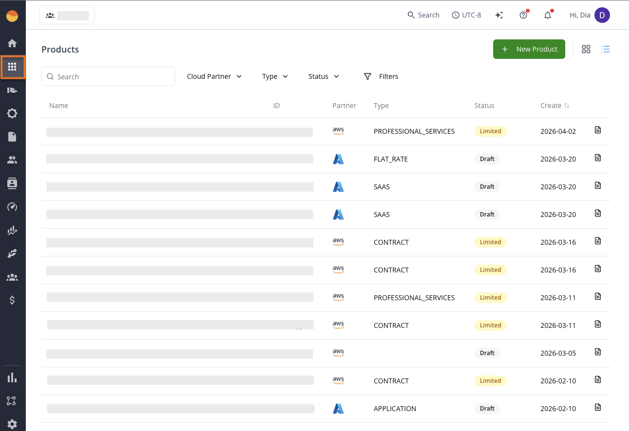Product page in the Suger Console