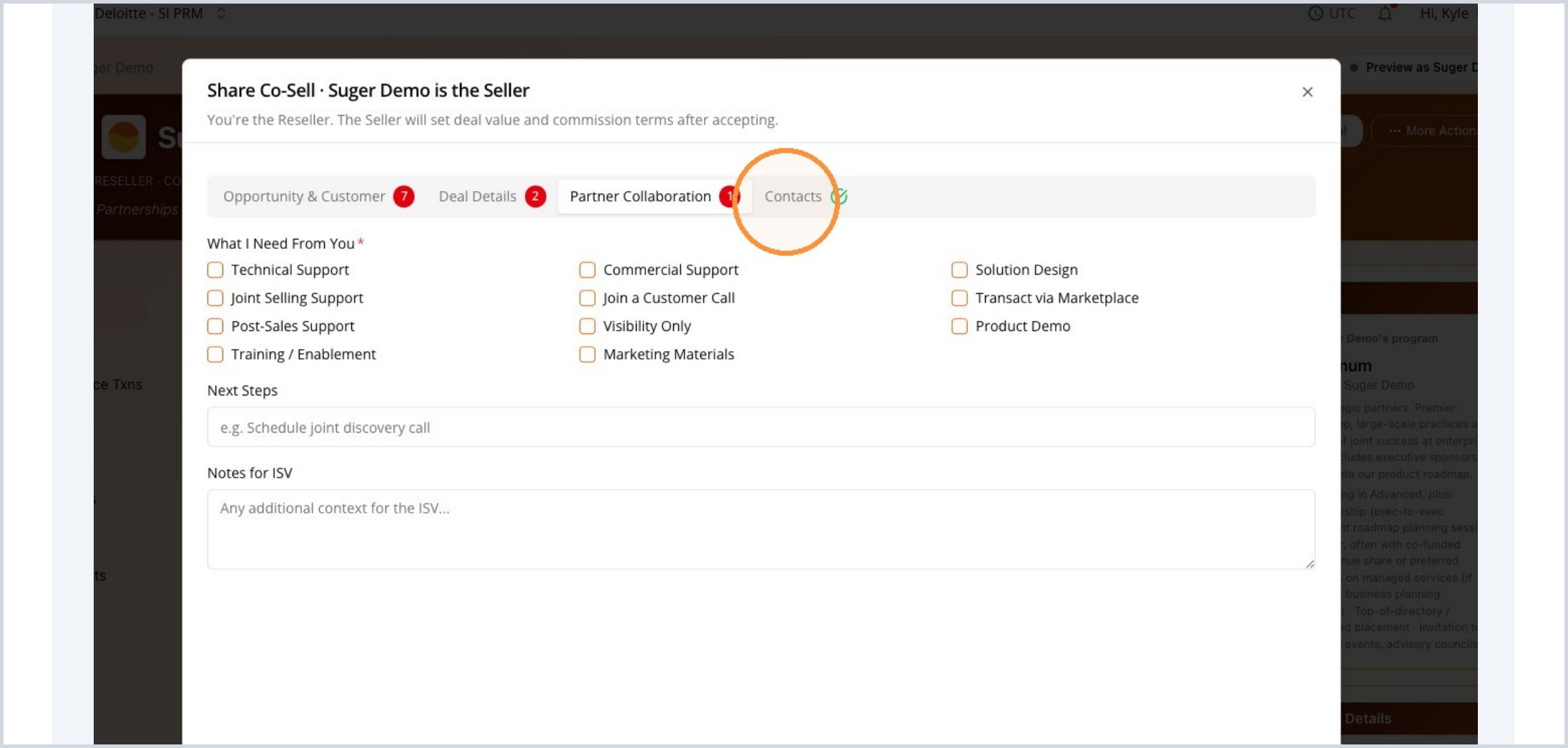 Partner collaboration options and next-step notes