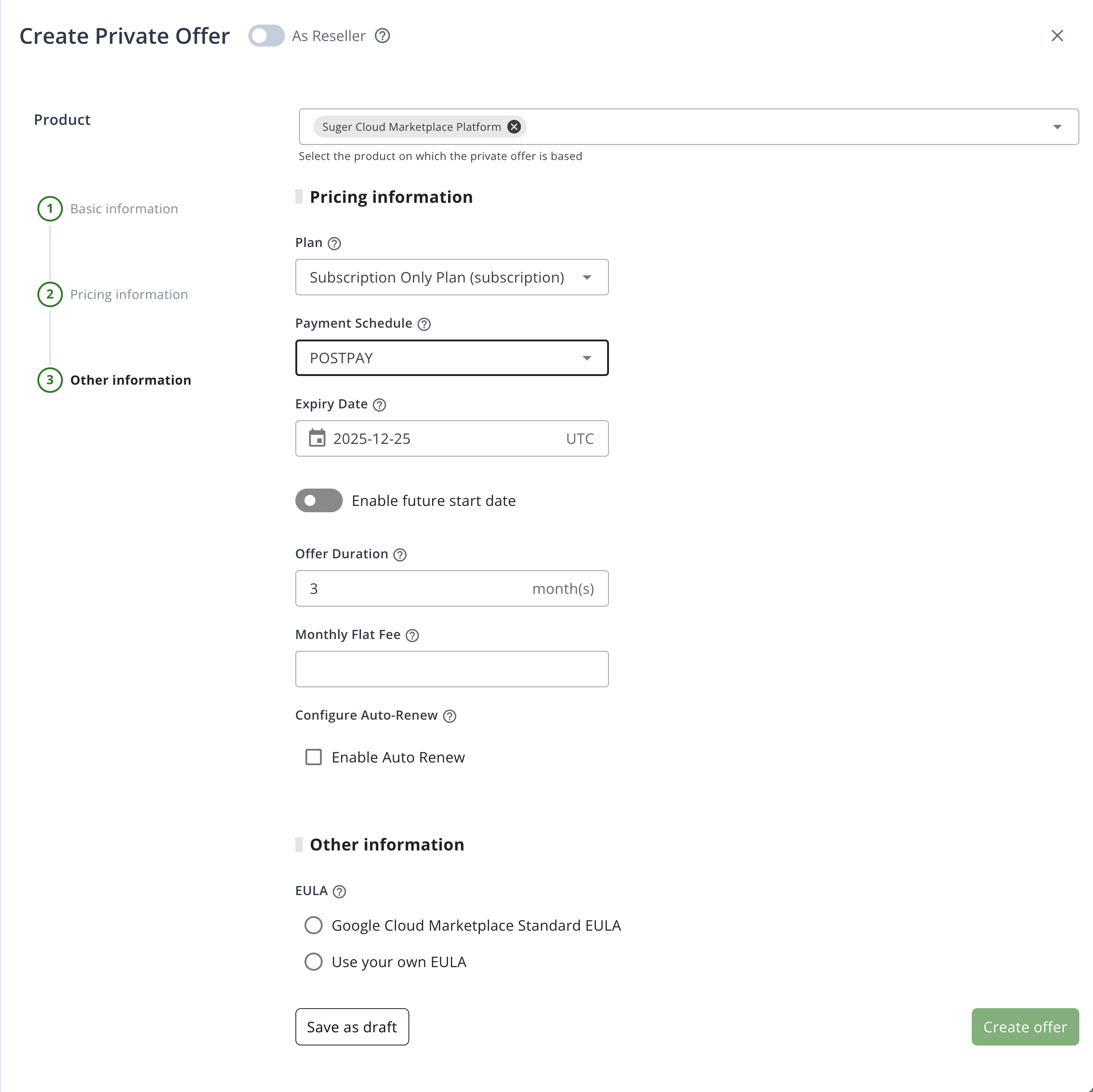 Postpay Example
