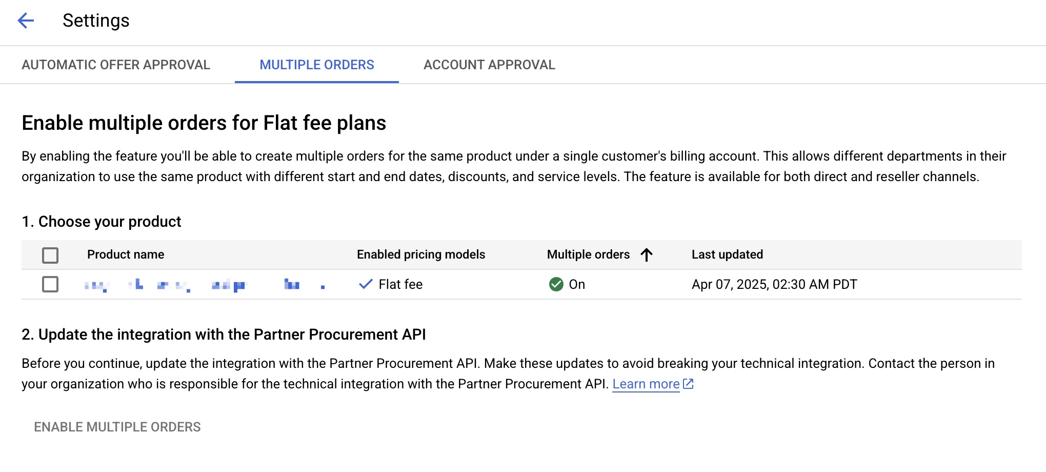 Enable Multiple Flat Fee Offers