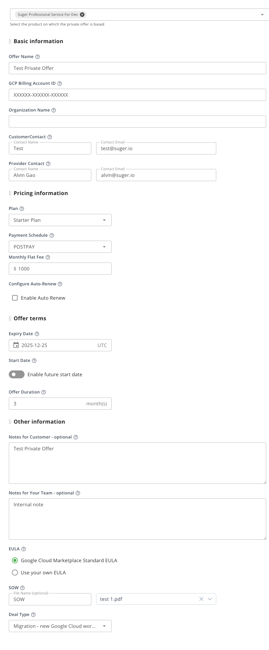 Professional Service Offer Postpay